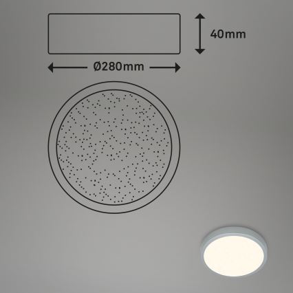 Briloner 3701-014 - Iluminação de teto LED com regulação RUNA LED/18W/230V 2700-6500K prateado + controlo remoto