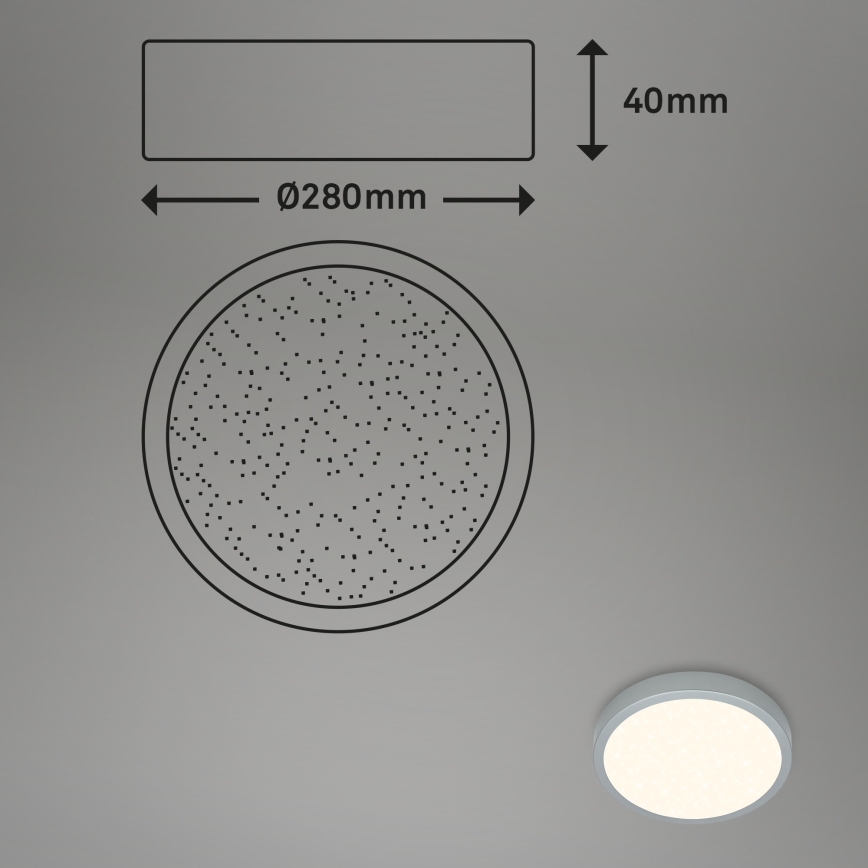 Briloner 3701-014 - Iluminação de teto LED com regulação RUNA LED/18W/230V 2700-6500K prateado + controlo remoto