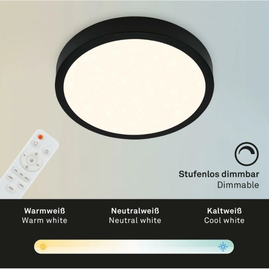 Briloner 3701-015 - Iluminação de teto LED com regulação RUNA LED/18W/230V 2700-6500K + controlo remoto