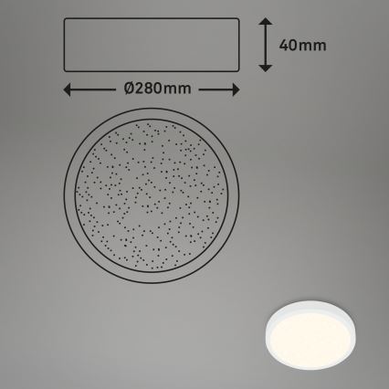 Briloner 3701-016 - Iluminação de teto LED com regulação RUNA LED/18W/230V 2700-6500K branco + controlo remoto