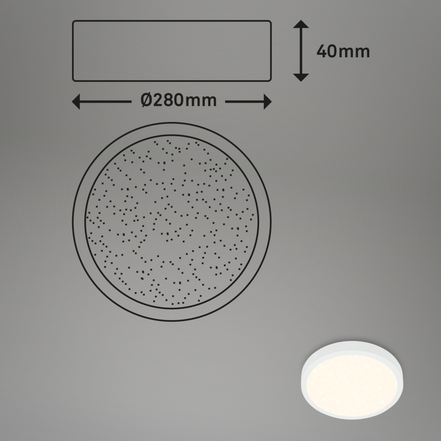 Briloner 3701-016 - Iluminação de teto LED com regulação RUNA LED/18W/230V 2700-6500K branco + controlo remoto