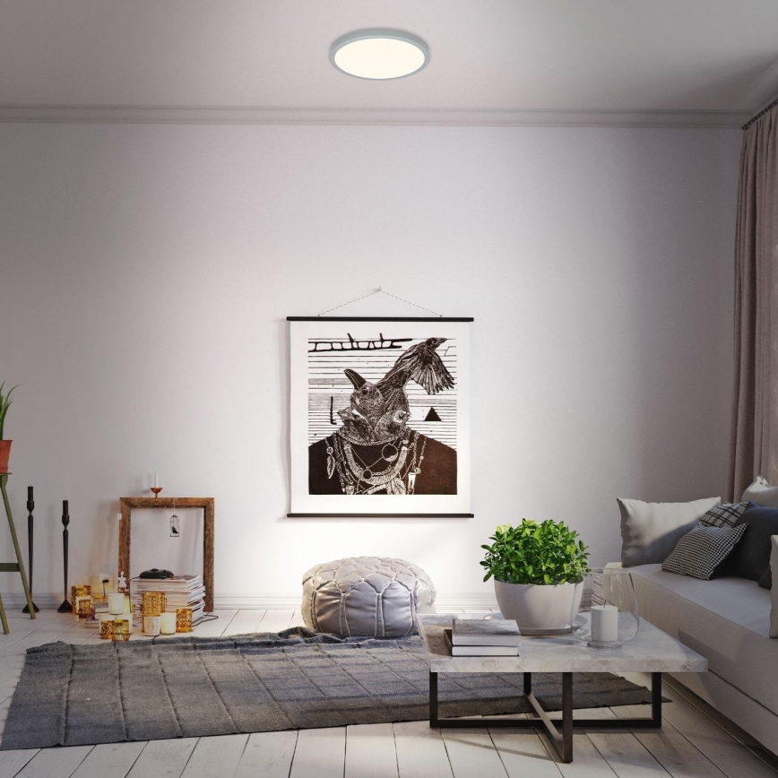 Briloner 3703-014 - Iluminação de teto LED RUNA LED/24W/230V 3000K diâmetro 38 cm prateado