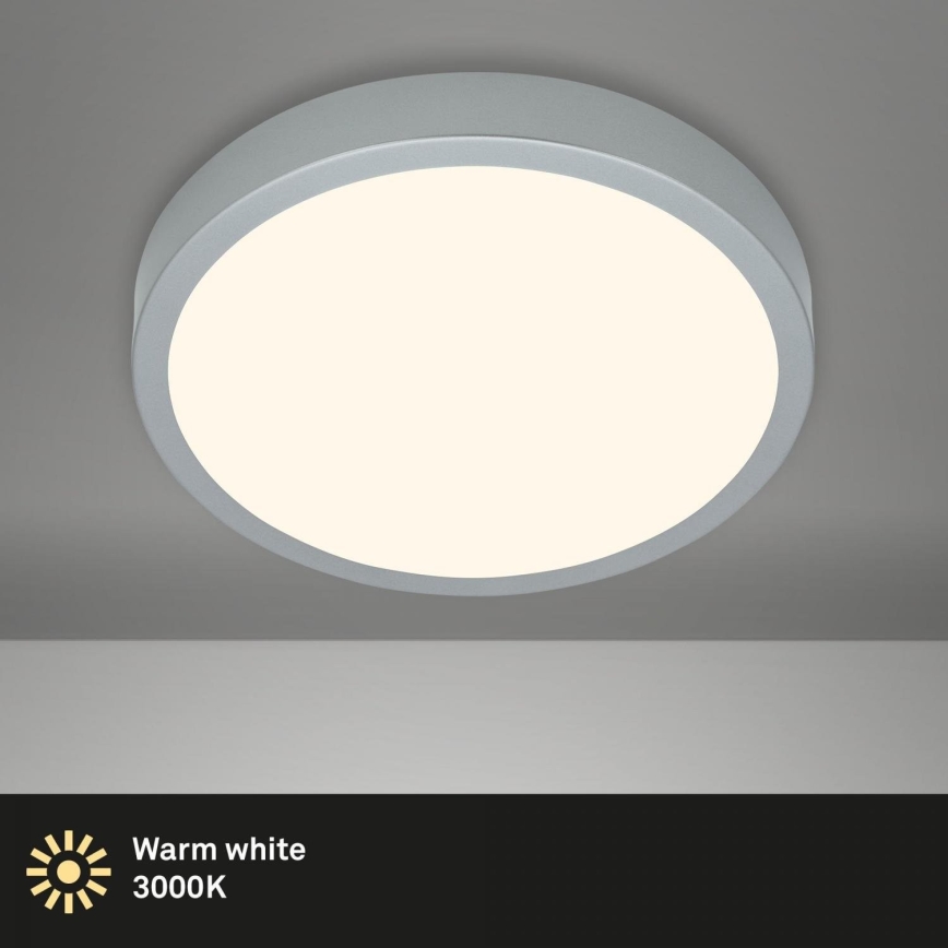 Briloner 3703-014 - Iluminação de teto LED RUNA LED/24W/230V 3000K diâmetro 38 cm prateado