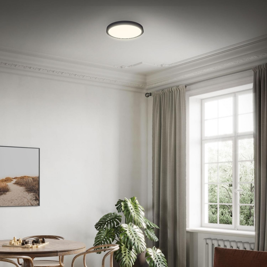Briloner 3703-015 - Iluminação de teto LED RUNA LED/24W/230V 3000K diâmetro 38 cm preto