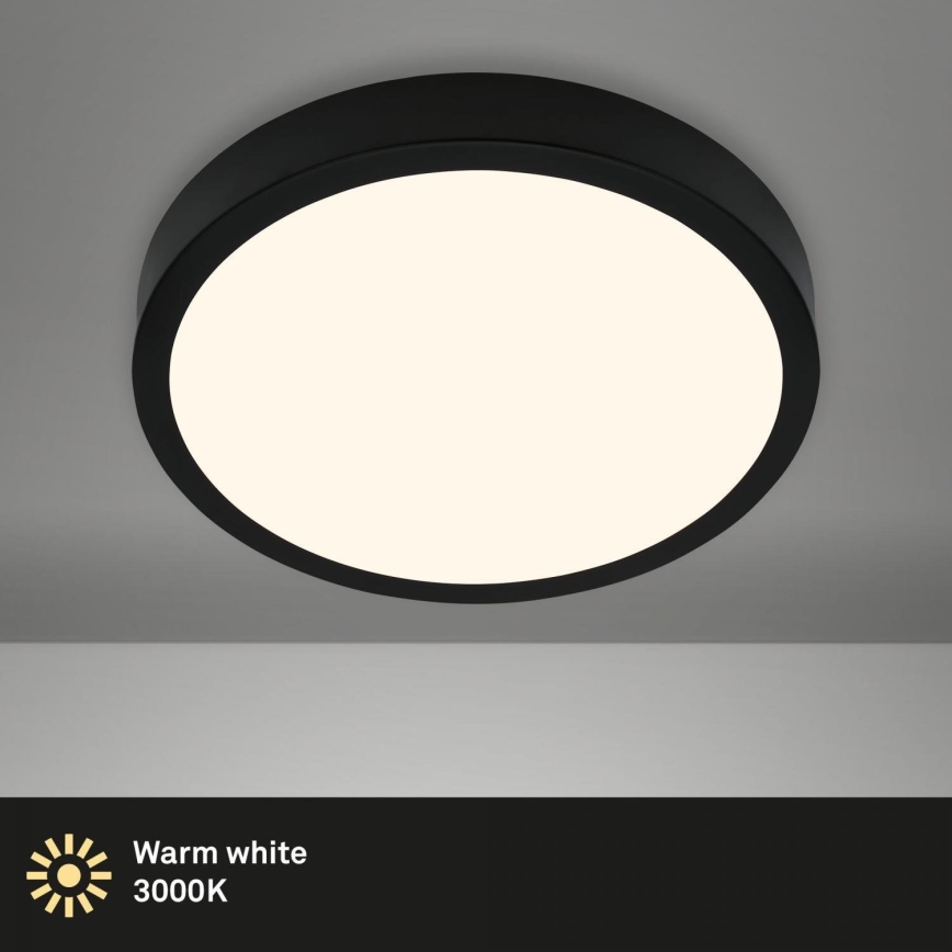 Briloner 3703-015 - Iluminação de teto LED RUNA LED/24W/230V 3000K diâmetro 38 cm preto