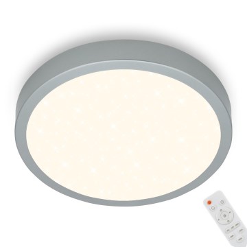Briloner 3704-014-Iluminação de teto LED com regulação RUNA LED/22W/230V 2700-6500K prateado + controlo remoto