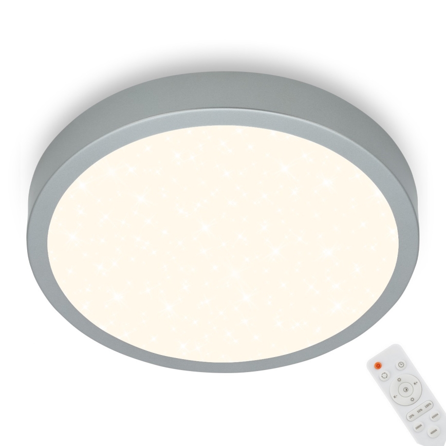 Briloner 3704-014-Iluminação de teto LED com regulação RUNA LED/22W/230V 2700-6500K prateado + controlo remoto
