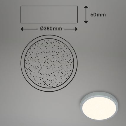Briloner 3704-014-Iluminação de teto LED com regulação RUNA LED/22W/230V 2700-6500K prateado + controlo remoto