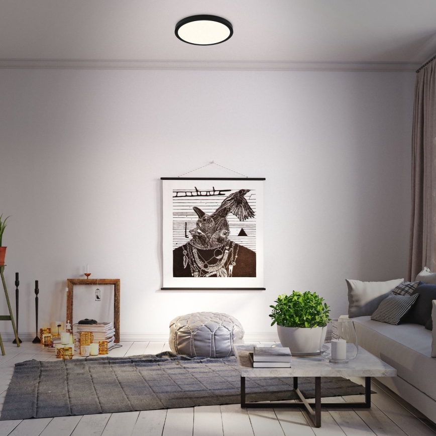 Briloner 3704-015 - Iluminação de teto LED com regulação RUNA LED/22W/230V 2700-6500K preto + controlo remoto