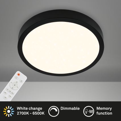 Briloner 3704-015 - Iluminação de teto LED com regulação RUNA LED/22W/230V 2700-6500K preto + controlo remoto