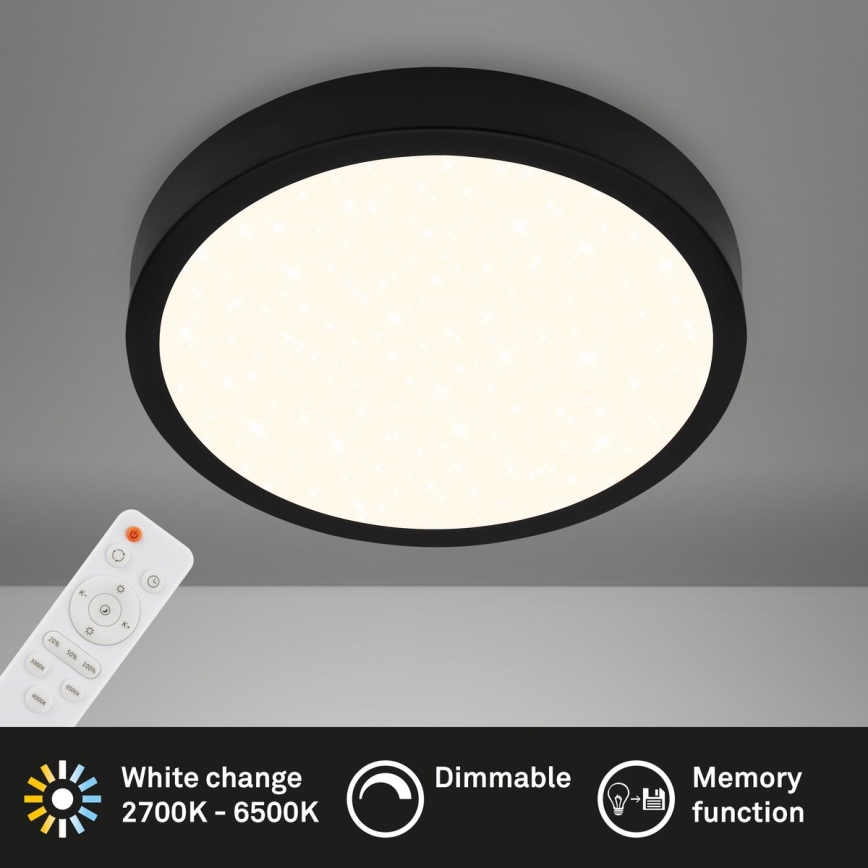 Briloner 3704-015 - Iluminação de teto LED com regulação RUNA LED/22W/230V 2700-6500K preto + controlo remoto