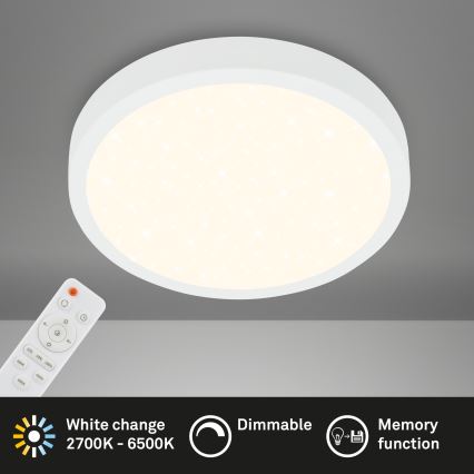 Briloner 3704-016 - Iluminação de teto LED com regulação RUNA LED/22W/230V 2700-6500K branco + controlo remoto
