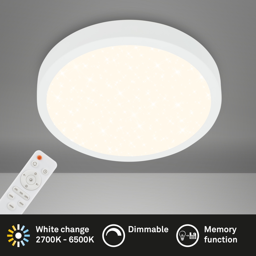 Briloner 3704-016 - Iluminação de teto LED com regulação RUNA LED/22W/230V 2700-6500K branco + controlo remoto