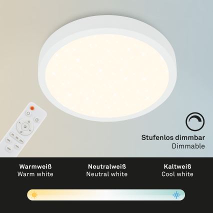 Briloner 3704-016 - Iluminação de teto LED com regulação RUNA LED/22W/230V 2700-6500K branco + controlo remoto