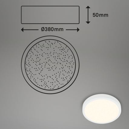 Briloner 3704-016 - Iluminação de teto LED com regulação RUNA LED/22W/230V 2700-6500K branco + controlo remoto
