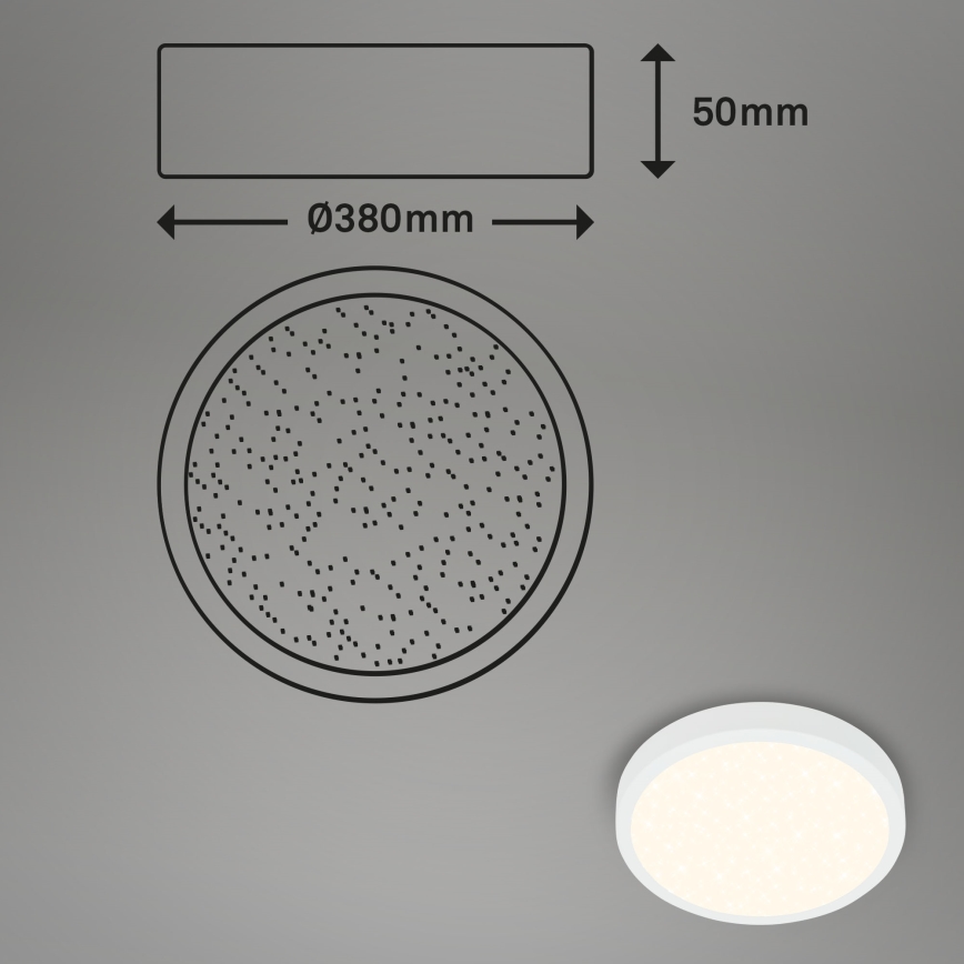 Briloner 3704-016 - Iluminação de teto LED com regulação RUNA LED/22W/230V 2700-6500K branco + controlo remoto