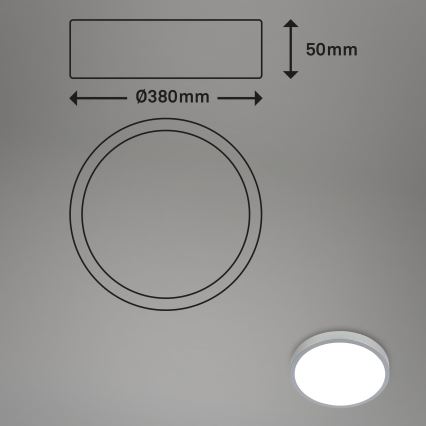 Briloner 3709-014 - Iluminação de teto LED RGBW com regulação LED/22W/230V 4000K diâmetro 38 cm prateado + comando