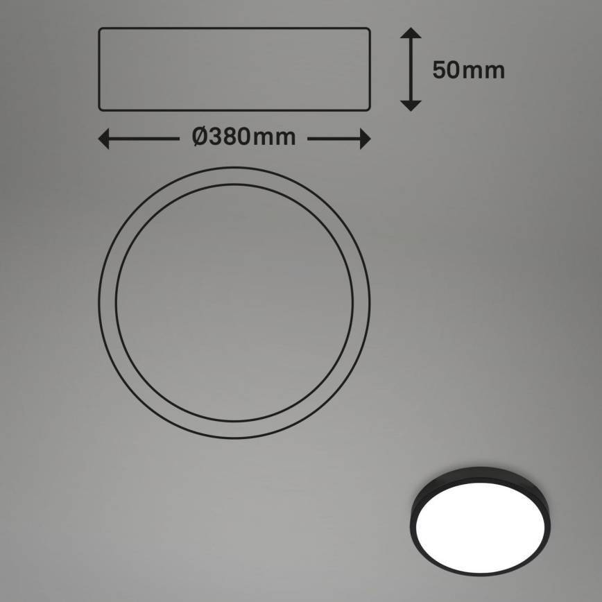 Briloner 3709-015 - Iluminação de teto LED RGBW com regulação LED/22W/230V 4000K diâmetro 38 cm preto + comando