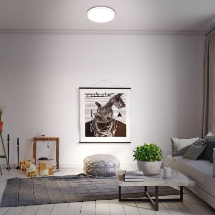 Briloner 3709-016 - Iluminação de teto LED RGBW com regulação LED/22W/230V 4000K diâmetro 38 cm branco + comando