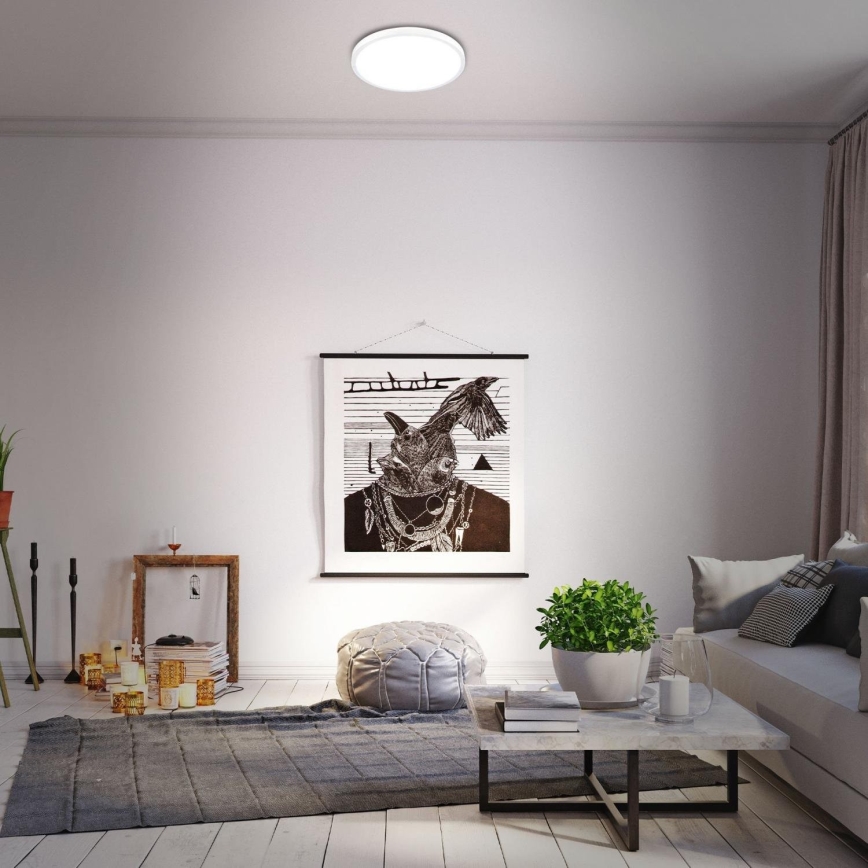 Briloner 3709-016 - Iluminação de teto LED RGBW com regulação LED/22W/230V 4000K diâmetro 38 cm branco + comando