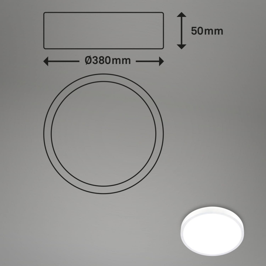 Briloner 3709-016 - Iluminação de teto LED RGBW com regulação LED/22W/230V 4000K diâmetro 38 cm branco + comando