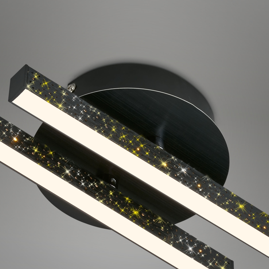 Briloner 3717-025 - Candelabro integrado LED REY 2xLED/12W/230V preto