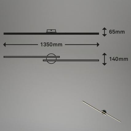 Briloner 3717-025 - Candelabro integrado LED REY 2xLED/12W/230V preto