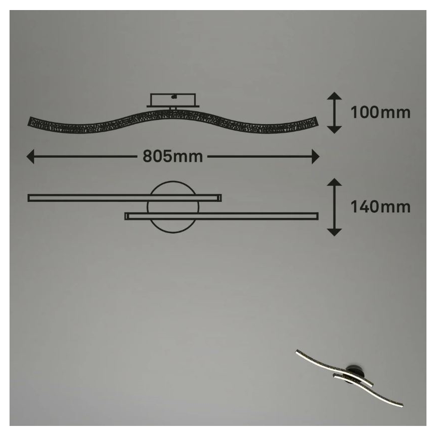 Briloner 3718-025 - Candelabro integrado LED REY 2xLED/6W/230V preto