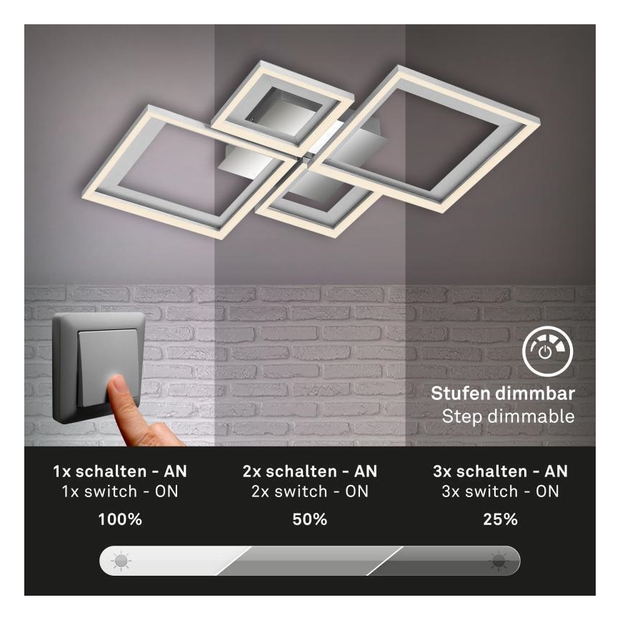 Briloner 3727-019 - Iluminação de teto LED com regulação FRAME LED/38W/230V
