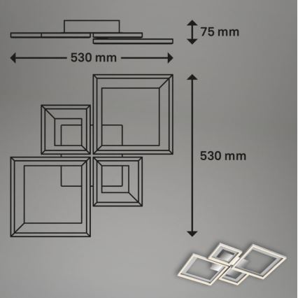 Briloner 3727-019 - Iluminação de teto LED com regulação FRAME LED/38W/230V