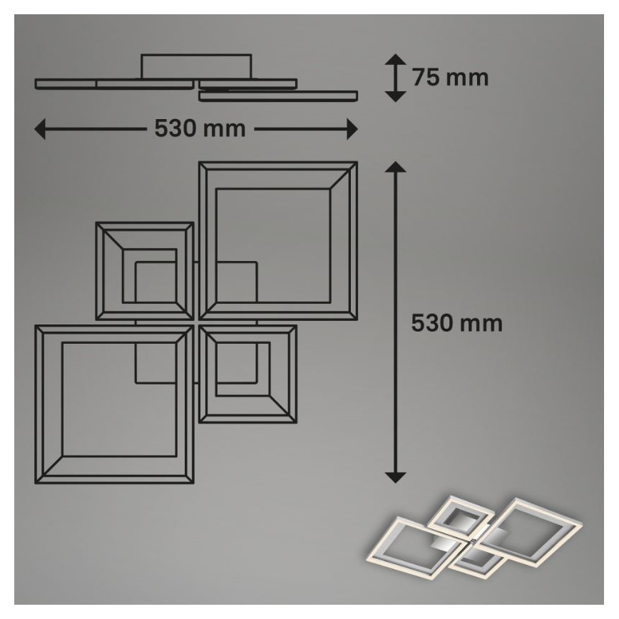 Briloner 3727-019 - Iluminação de teto LED com regulação FRAME LED/38W/230V