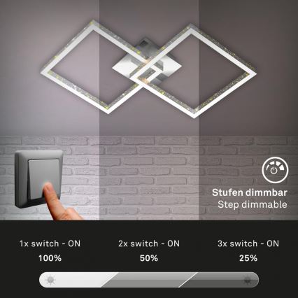 Briloner 3751-019 - Iluminação de teto LED com regulação FRAME LED/20W/230V cromado brilhante