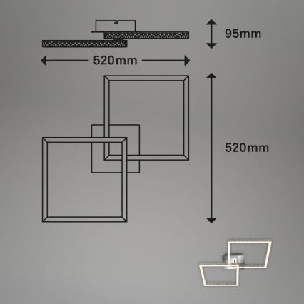 Briloner 3751-019 - Iluminação de teto LED com regulação FRAME LED/20W/230V cromado brilhante