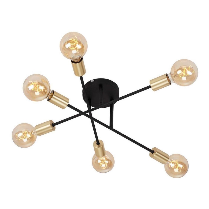 Briloner 3868-065 - Candeeiro integrado BLACK STEEL 6xE27/60W/230V