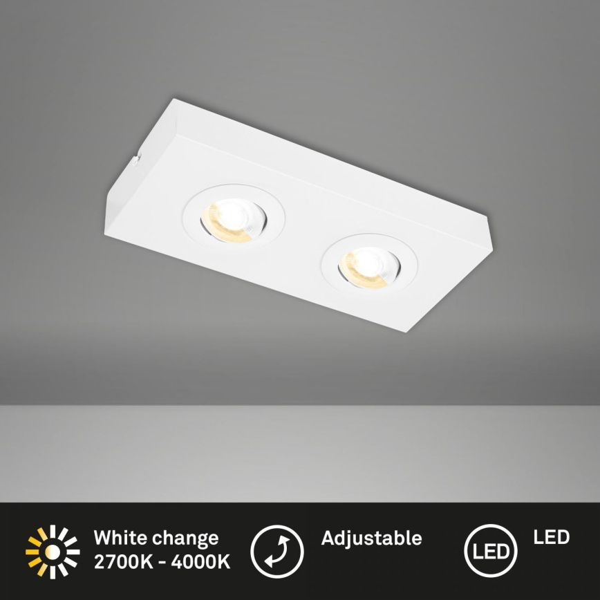 Briloner 3996026 - Foco LED CTS 2xLED/4W/230V 2700/4000K branco