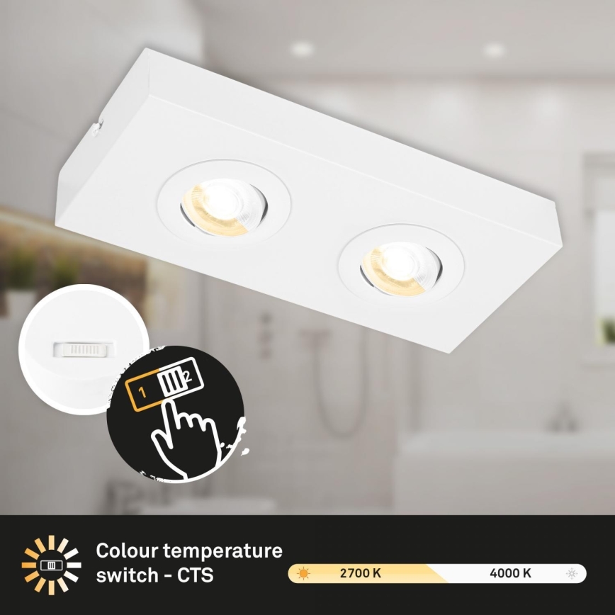 Briloner 3996026 - Foco LED CTS 2xLED/4W/230V 2700/4000K branco