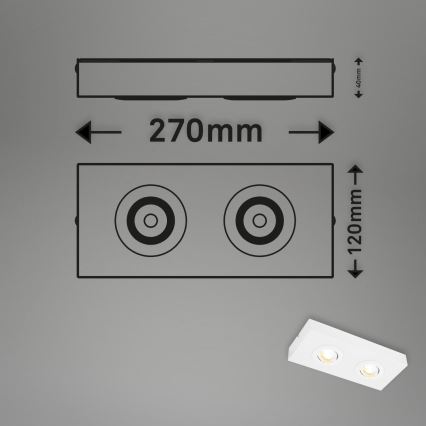 Briloner 3996026 - Foco LED CTS 2xLED/4W/230V 2700/4000K branco