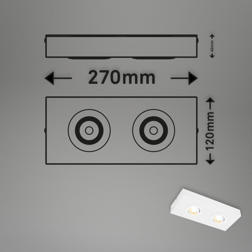 Briloner 3996026 - Foco LED CTS 2xLED/4W/230V 2700/4000K branco
