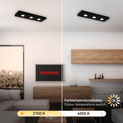 Briloner 3996035 - Foco LED CTS 3xLED/4W/230V 2700/4000K preto