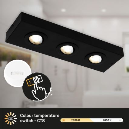 Briloner 3996035 - Foco LED CTS 3xLED/4W/230V 2700/4000K preto