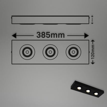 Briloner 3996035 - Foco LED CTS 3xLED/4W/230V 2700/4000K preto
