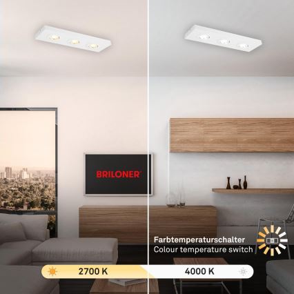 Briloner 3996036 - Foco LED CTS 3xLED/4W/230V 2700/4000K branco