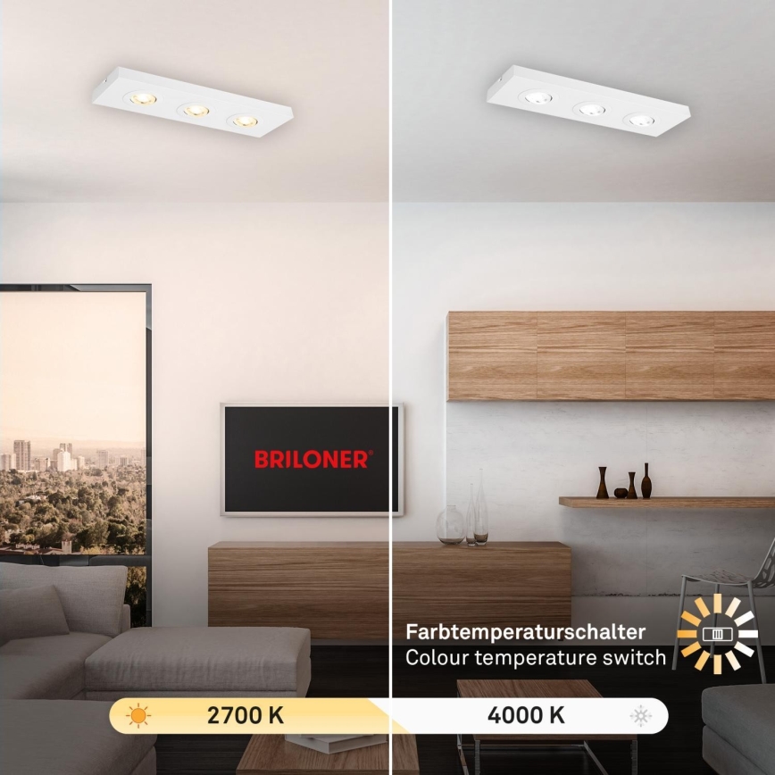 Briloner 3996036 - Foco LED CTS 3xLED/4W/230V 2700/4000K branco