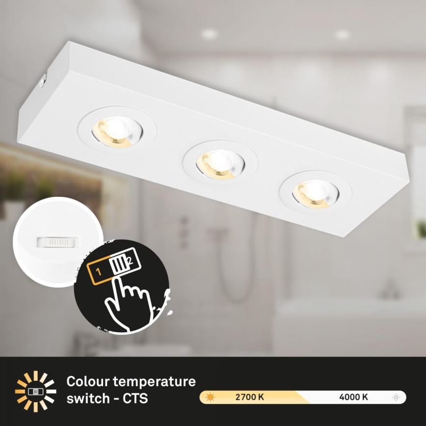 Briloner 3996036 - Foco LED CTS 3xLED/4W/230V 2700/4000K branco