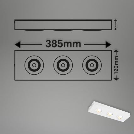 Briloner 3996036 - Foco LED CTS 3xLED/4W/230V 2700/4000K branco