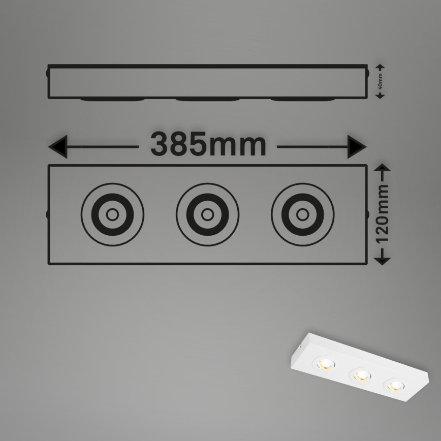 Briloner 3996036 - Foco LED CTS 3xLED/4W/230V 2700/4000K branco