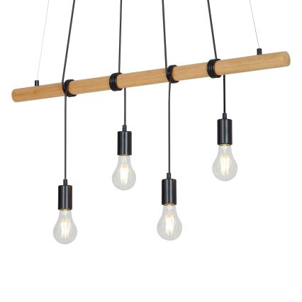 Briloner 4015045 - Candeeiro suspenso 4xE27/25W/230V árvore da borracha