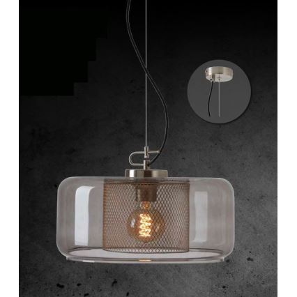 Briloner 4018-014 - Candelabro suspenso SEVENTIES 1xE27/40W/230V transparente
