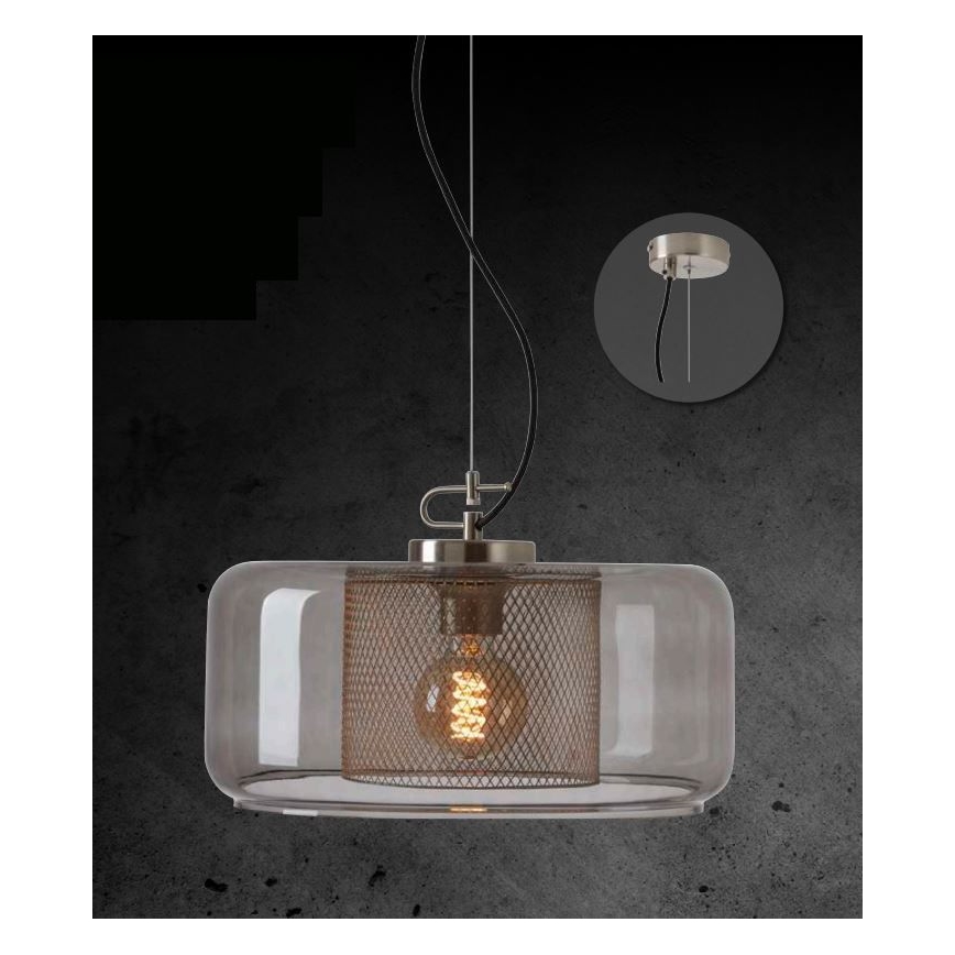 Briloner 4018-014 - Candelabro suspenso SEVENTIES 1xE27/40W/230V transparente