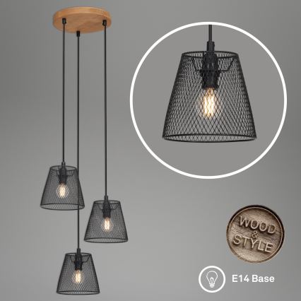 Briloner 4074-035 - Candelabro suspenso TAUNUS 3xE14/40W/230V árvore da borracha